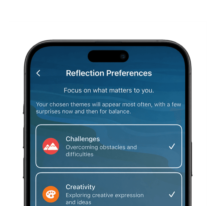 Reflection preferences on iPhone